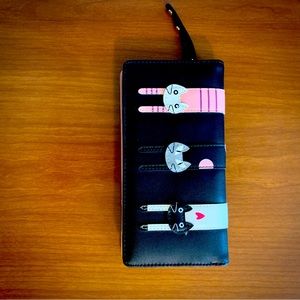 PGXT Women's Wallet Cute Cat Wallet Coin Purse Bifold Long Purse with Zipper